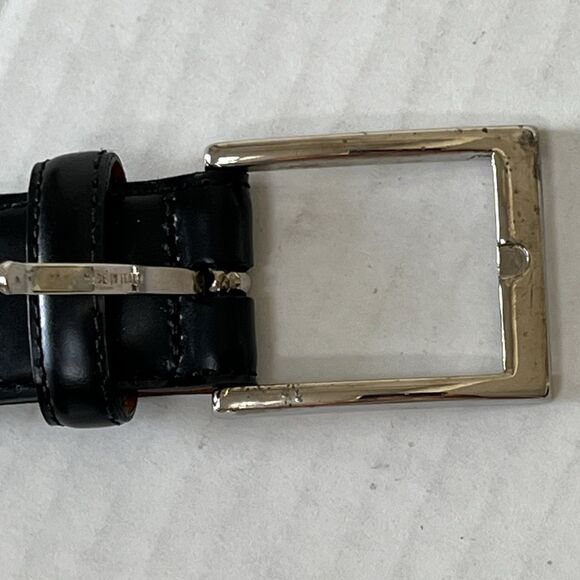 BROOKS BROTHERS MADE IN ITALY BLACK GENUINE LEATHER DRESS BELT SIZE 36 - Picture 15 of 16